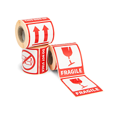 Obrázek Výstražné etikety na zásilky Fragile, Do not stack, This side up