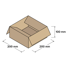Kartonové krabice 3VVL 200x200x100mm, 25 ks