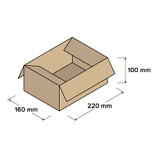 Kartonové krabice 3VVL 220x160x100mm, 25 ks