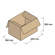 Kartonové krabice 3VVL 220x160x150mm, 25 ks