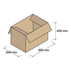 Kartonové krabice 3VVL 300x200x200mm, 25 ks