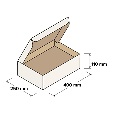 Kartonové krabice 400x250x110mm - bílá, 10 ks