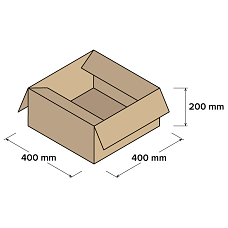 Kartonové krabice 3VVL 400x400x200mm, 25 ks