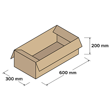 Kartonové krabice 3VVL 600x300x200mm, 25 ks