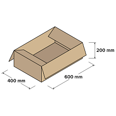 Kartonové krabice 5VVL 600x400x200mm, 10 ks