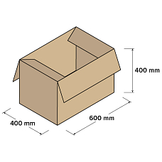 Kartonové krabice 3VVL 600x400x400mm, 25 ks