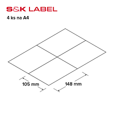 Etikety S&K 4ks na A4, 100 ks