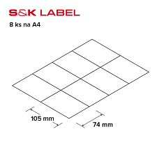 Etikety S&K 8ks na A4, 100 ks