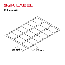 Etikety S&K 18ks na A4, 100 ks