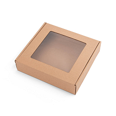 Dárková krabice s průhledným víkem 200x200x50mm, 10 ks