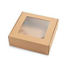 Dárková krabice s průhledným víkem 300x300x100mm, 10 ks