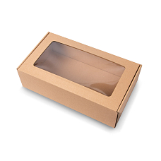 Dárková krabice s průhledným víkem 350x200x100mm, 10 ks