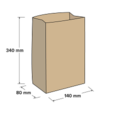 Papírový sáček 140x80x340mm – extra pevný, 25 ks