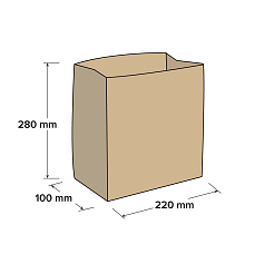 Papírový sáček 220x100x280mm – extra pevný, 25 ks