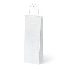 Papírová taška na víno bílá, 14x8x39cm