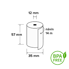 Termo kotouček 57/35/12 mm, 14m, BPA free, 10 ks