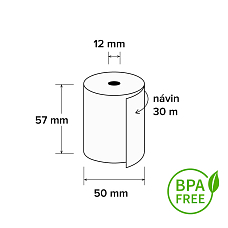 Termo kotouček 57/50/12mm, 30m, BPA free, 10 ks