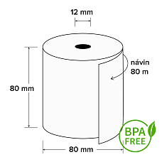 Termo kotouček 80/80/12mm, 80m, BPA free, 5 ks