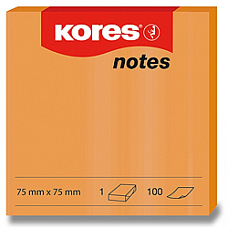 Samolepicí bloček Kores 75x75mm, neonově oranžové