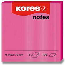 Samolepící bloček Kores 75x75mm, neonově růžové