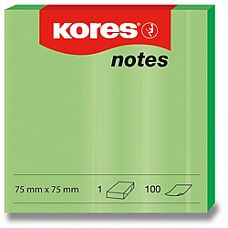 Samolepící bloček Kores 75x75mm, neonově zelené