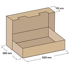 Kartonové krabice s víkem 3VVL 620x395x115 mm, 10 ks