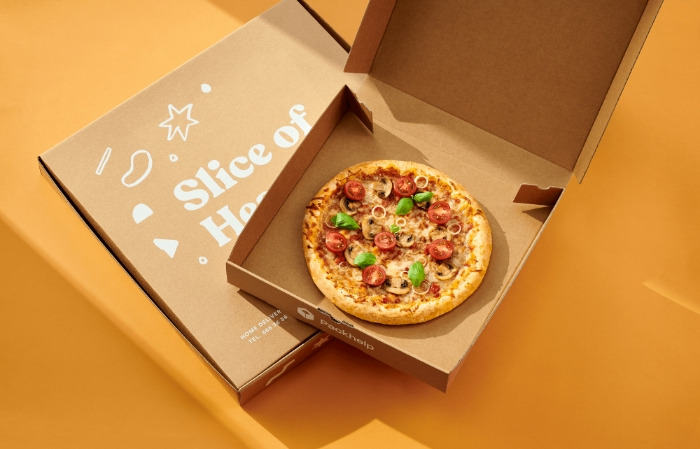 Slice of heaven - slogan na míru na pizza krabici