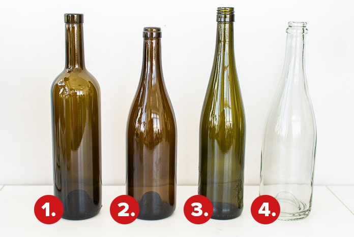 nejpoužívanější typy lahví na víno